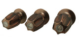 Plumb USA Bath Tub and Shower 3-Handle Remodeling Trim Kit Compatible with Price Pfister Verve Series Compression Shower Valve Trim Set with Large Handles, Antique Copper Finish