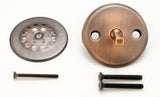 3-1/8" Trip Lever Tub Trim Only Set with 2-Hole Overflow Faceplate, Antique Copper Finish - by Plumb USA