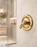 Trim Kit for 1-handle Tub & Shower Valve, Compatible with Delta 600 Series Washerless-cartridge Shower Valves, Metal Loop Handle, Polished Brass Finish -By Plumb USA 34091PVD+