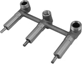 8" Three-handle Tub and Shower Faucets, Oil Rubbed Bronze, Washerless Cartridge, Porcelain Cross Handle - Plumb USA