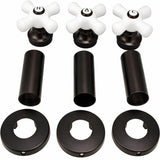 Shower Trim Kit Fits Price Pfister Crown Imperial Shower Faucet, with Porcelain Cross Handles, Oil Rubbed Bronze Finish -By Plumb USA
