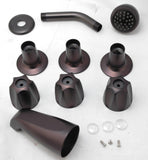 Trim Kit for 3-handle Shower Valve, Compatible with Price Pfister Compression Stem 910-374 & 910-385, Matte Black Finish -By Plumb USA