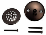 PlumbUSA 3-1/8" Trip Lever Tub Trim Only Set with 2-Hole Overflow Faceplate, Oil Rubbed Bronze, Matte Black