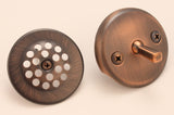 3-1/8" Trip Lever Tub Trim Only Set with 2-Hole Overflow Faceplate, Antique Copper Finish - by Plumb USA