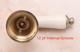 Fit Price Pfister 910-900 Ceramic Disc Cartridge and Polish Brass/Porcelain Handles - By Plumb USA