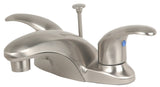 4" Lavatory Center Set, Satin Nickel Finish, with Pop-up Drain, Quarter-turn Lever Handles - By Plumb USA 32723