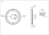 Shower Faucet Face Plate - Fit Delta, Peerless 1-handle Shower, Polish Brass Finish - By Plumb USA