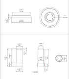 Trim Kit for Delta, Peerless 3-handle Washerless Cartridge Shower Valve, Brushed Nickel Finish, With Porcelain Lever Handles and 2 1/2"-face Showerhead - By PlumbUSA