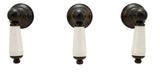 Porcelain Handle (3 Pieces) Fits Price Pfister Shower Faucet, Oil Rubbed Bronze Finish - By Plumb USA 32338bobx3