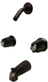 2-handle Tub & Shower Faucet, Oil Rubbed Bronze Finish, Without Shower Head, Compression Stems - By Plumb USA