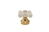 Porcelain 3-Handle Set, Fits Pfister 12-Spline, Polish Brass Finish