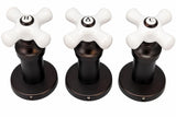 Shower Trim Kit Fits Price Pfister Crown Imperial Shower Faucet, with Porcelain Cross Handles, Oil Rubbed Bronze Finish -By Plumb USA