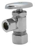 Angle Stop Valve, Supply Valve, 5/8" OD Compression Inlet, 3/8" OD Compression Outlet - By PlumbUSA