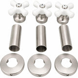Plumb USA Shower Trim Kit Fits Price Pfister Crown Imperial Shower Faucet, with Porcelain Handles, Satin Nickel Finish