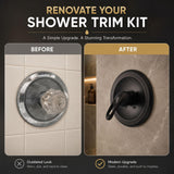 Plumb USA Repair Kit/Renovation Compatible with Delta Faucet RP54870, Delta Series 600 All Metal Parts Tub and Shower Trim Kit, with Lever Handle, Matte Black Finish