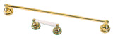 Plumb USA Bathroom Accessories, 24" Towel Bar and Toilet Paper Holder, Polish Brass Finish 65124/65109
