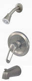 Single Handle Tub & Shower Faucet, Satin Nickel Finish, Equipped with Generic Delta Ball-type Washerless Cartridge, Spring & Seal Control - By Plumb USA