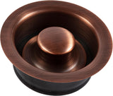 Sinkology SinkSense Kitchen Sink Disposal Flange with Stopper, Antique Copper, Solid Brass, Fits Standard 3.5 Inch Drain, Garbage Disposal Compatible