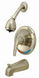 Single-handle Shower Faucet with Pressure Balance Control, Oil Rubbed Bronze Finish, Managed by Ceramic Disc Cartridges, With Integral Stops, 1/2" Male IPS Connection - By Plumb USA