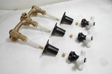 3-handle Tub & Shower Faucet, Oil Rubbed Bronze Finish, Porcelain Handle, Compression Stems - By Plumb USA