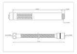 Tube Type Bathroom Handheld Shower Head with Extra Long Hose and Bracket Holder, Stainless Steel Finish