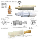 Trim Kit for Delta, Peerless 3-handle Washerless Cartridge Shower Valve, Polish Brass Finish, With Porcelain Lever Handles and 2 1/2"-face Showerhead - By PlumbUSA