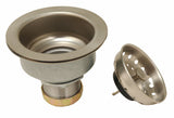 Deep Cup Basket Strainer, Satin Nickel Finish Sink Strainer - By PlumbUSA
