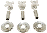Trim Kit for 3-handle Shower Valve, With Porcelain Cross Handles, Fit Delta Washerless Shower, Chrome Finish -By Plumb USA 38800