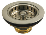 Solid Brass Duo Basket Strainer, for Kitchen Sinks (Satin Nickel)