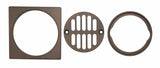 Floor Drain, Brass-Built, Tile-Square, Oil Rubbed Bronze Finish - by Plumb USA