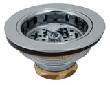 Solid Brass Duo Basket Strainer, for Kitchen Sinks (Chrome)