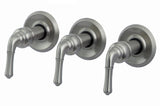 Trim Kit for 3-Handle Shower Valve, Fit Delta Washerless Shower, with Metal Lever Handles, Sleeves and Flanges, Brushed Nickel Finish -By PlumbUSA 38804