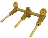 3-handle Tub & Shower Faucet, W. Compression Stems, Without Shower Head - By PlumbUSA (Polish Brass (PVD))