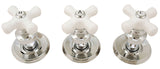 Trim Kit for 3-handle Shower Valve, With Porcelain Cross Handles, Fit Delta Washerless Shower, Chrome Finish -By Plumb USA 38800