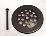PlumbUSA 3-1/8" Trip Lever Tub Trim Only Set with 2-Hole Overflow Faceplate, Oil Rubbed Bronze, Matte Black
