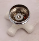 Porcelain Chrome Handle Fits Gerber 87-215 Shower, 3 Pieces Include H, C and D. Fits GE20778B - By PlumbUSA