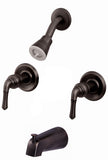 8" Two-handle Tub and Shower Faucets, Oil Rubbed Bronze Finish - By Plumb USA