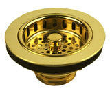 Solid Brass Duo Basket Strainer, for Kitchen Sinks (Polish Brass)