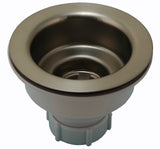 Kitchen Sink Strainer, Double Cup Basket Strainer, Satin Nickel Finish- By PlumbUSA
