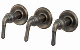 Trim Kit for 3-Handle Shower Valve, Fit Delta Washerless Shower, Antique Copper Finish -by PlumbUSA 38806