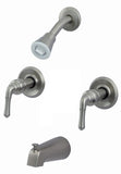 8" Two-way Tub & Shower Valves, Satin Nickel Finish, Washerless - By Plumb USA 34521