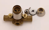 Single Handle Apartment Shower Faucet with Integral Stops, Brass Built, Satin Nickel Finish, Generic Delta Washerless Cartridge - By Plumb USA