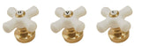 Porcelain 3-Handle Set, Fits Pfister 12-Spline, Polish Brass Finish