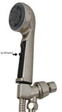 5-Setting Handheld Shower Head With Hose for Hair Washing & Pet Dog Rinse & Baby Bath, ON/OFF Extension for Moen, Kohler, Delta, American Standard (With On Off Switch, Satin Nickel)