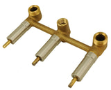 8" Three-handle Tub and Shower Faucets, Satin Nickel Finish, with Washerless Cartridges -By PlumbUSA 34534