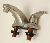 4" Lavatory Center Set, Satin Nickel Finish, with Pop-up Drain, Quarter-turn Lever Handles - By Plumb USA 32723