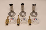 Shower Remodel Kit Fits Price Pfister Crown Imperial Shower Faucet, with Acrylic Round Handles, Satin Nickel Finish -By Plumb USA