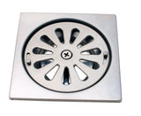 Stainless Steel Floor Drain, 3 1/2" Tile-Square, with Vent-Off Switch - by PlumbUSA