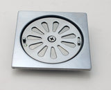 Stainless Steel Floor Drain, 3 1/2" Tile-Square, with Vent-Off Switch - by PlumbUSA