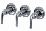 Trim Kit for 3-Handle Shower Valve, Fit Delta Washerless Shower, Chrome Finish, with Metal Lever Handles -By PlumbUSA 38801
